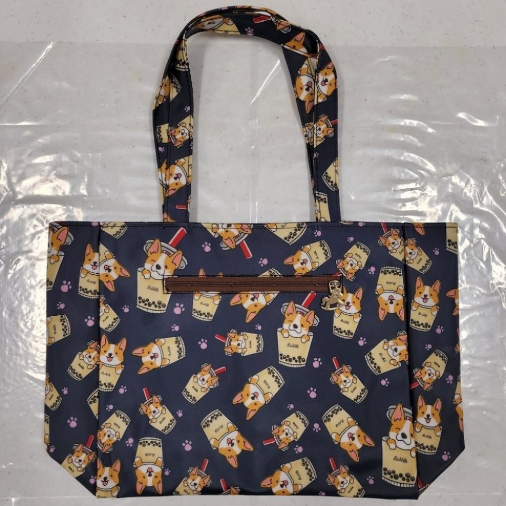 Waterproof Boba Corgi Medium Tote Shoulder Handbag - Picture 7 of 12
